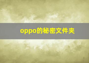 oppo的秘密文件夹