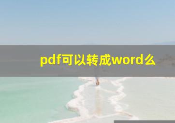 pdf可以转成word么