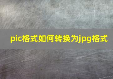 pic格式如何转换为jpg格式