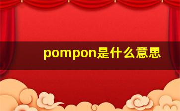 pompon是什么意思