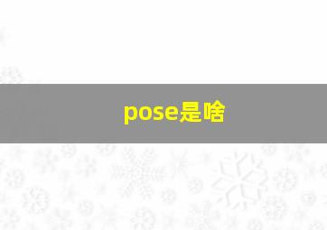 pose是啥