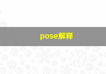 pose解释