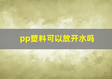 pp塑料可以放开水吗