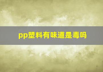 pp塑料有味道是毒吗