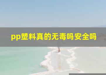 pp塑料真的无毒吗安全吗