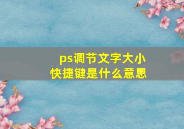 ps调节文字大小快捷键是什么意思