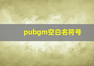 pubgm空白名符号