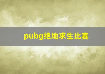 pubg绝地求生比赛