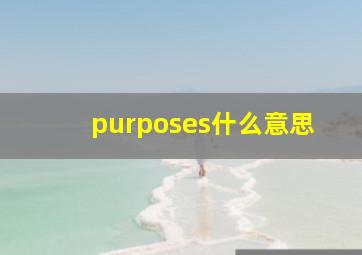 purposes什么意思