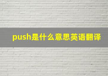 push是什么意思英语翻译