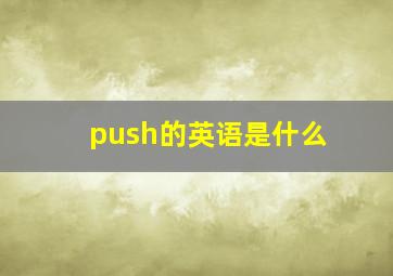 push的英语是什么