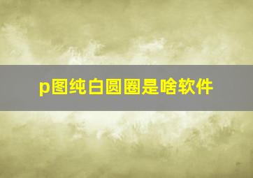 p图纯白圆圈是啥软件