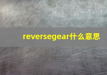 reversegear什么意思