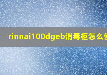 rinnai100dgeb消毒柜怎么使用