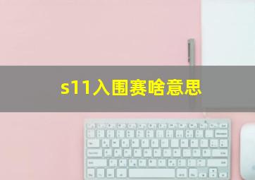 s11入围赛啥意思