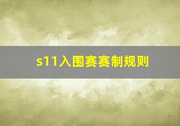 s11入围赛赛制规则