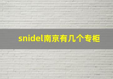 snidel南京有几个专柜