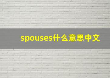 spouses什么意思中文