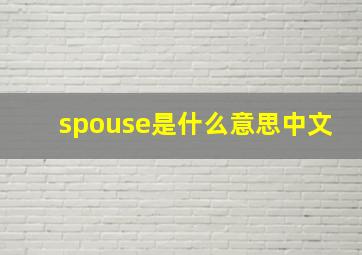 spouse是什么意思中文