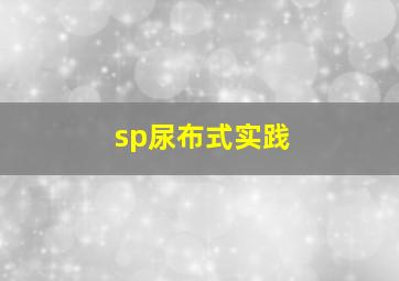 sp尿布式实践