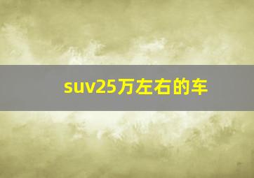 suv25万左右的车