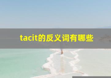 tacit的反义词有哪些