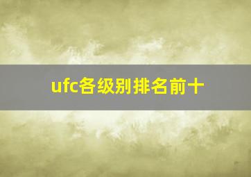 ufc各级别排名前十