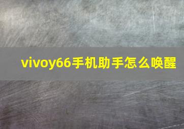 vivoy66手机助手怎么唤醒