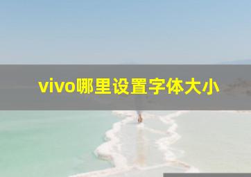 vivo哪里设置字体大小