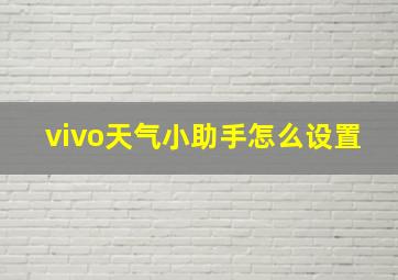 vivo天气小助手怎么设置