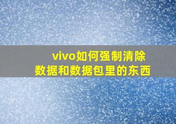 vivo如何强制清除数据和数据包里的东西