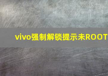 vivo强制解锁提示未ROOT