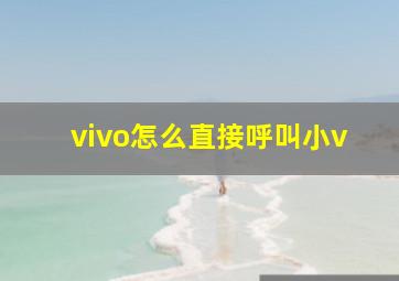 vivo怎么直接呼叫小v