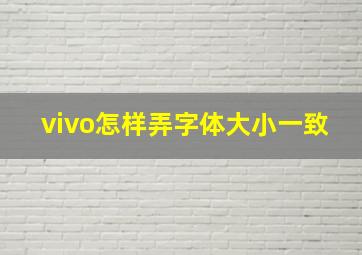 vivo怎样弄字体大小一致