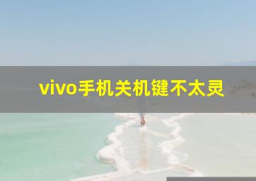 vivo手机关机键不太灵