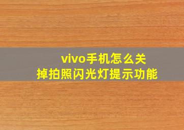 vivo手机怎么关掉拍照闪光灯提示功能