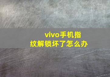 vivo手机指纹解锁坏了怎么办