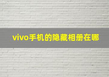 vivo手机的隐藏相册在哪