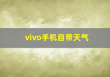 vivo手机自带天气