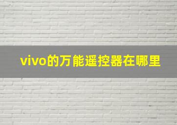 vivo的万能遥控器在哪里