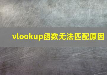 vlookup函数无法匹配原因