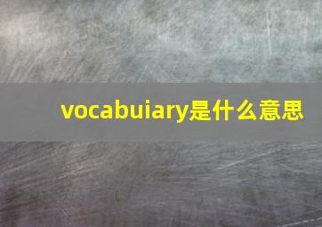 vocabuiary是什么意思