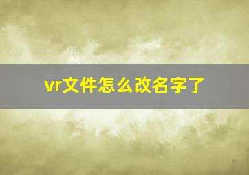 vr文件怎么改名字了