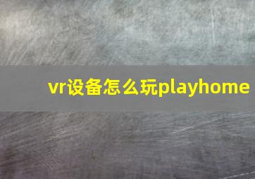 vr设备怎么玩playhome