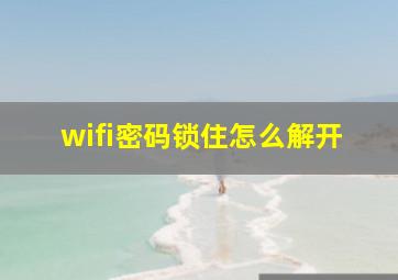 wifi密码锁住怎么解开