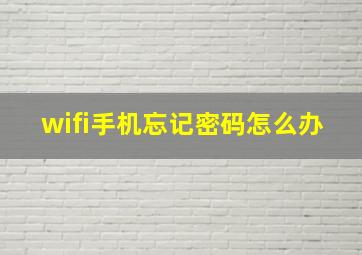 wifi手机忘记密码怎么办