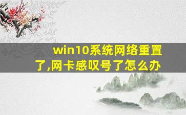 win10系统网络重置了,网卡感叹号了怎么办