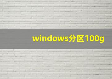 windows分区100g