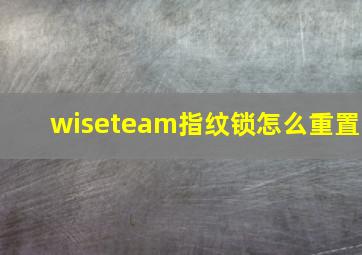 wiseteam指纹锁怎么重置