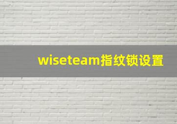 wiseteam指纹锁设置